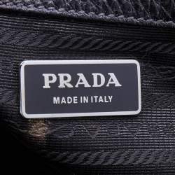Pre Owned Prada Metallic Dark Brown Gradient Leather Frame Satchel
