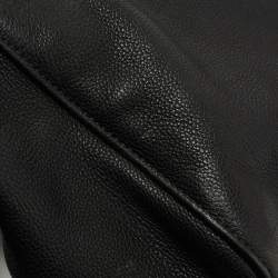 Pre Owned Prada Black Vitello Daino Leather Top Zip Tote
