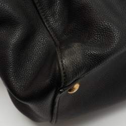 Pre Owned Prada Black Vitello Daino Leather Top Zip Tote