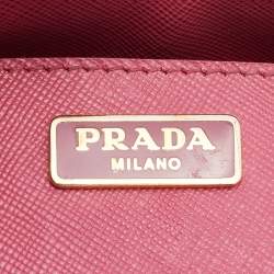 Pre Owned Prada Pink Saffiano Leather Micro Galleria Tote