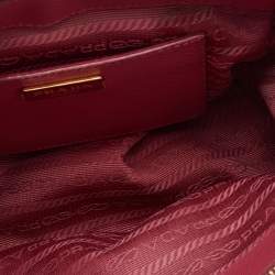 Pre Owned Prada Pink Saffiano Leather Micro Galleria Tote