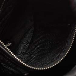 Pre Owned Prada Black Leather Ruffle Hobo