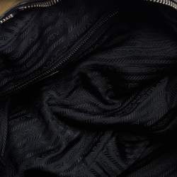 Pre Owned Prada Olive Green Satin Front Pocket Satchel
