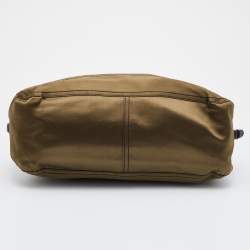 Pre Owned Prada Olive Green Satin Front Pocket Satchel