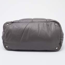 Pre Owned Prada Grey Quilted Leather Bomber Tote