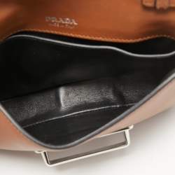 Pre Owned Prada Brown/Black Leather Sidonie Belt Bag