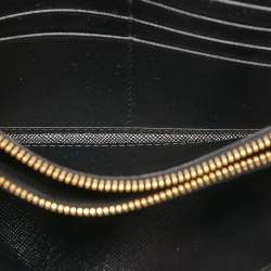 Pre Owned Prada Black Saffiano Leather Continental Wallet