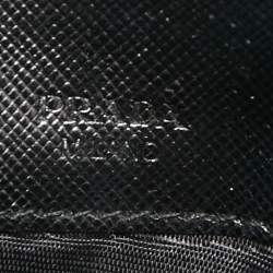 Pre Owned Prada Black Saffiano Leather Continental Wallet