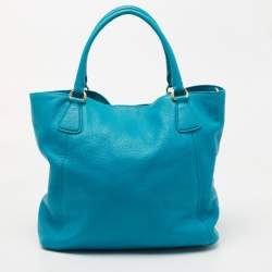Prada Blue Leather Tote
