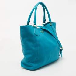 Prada Blue Leather Tote