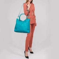 Prada Blue Leather Tote