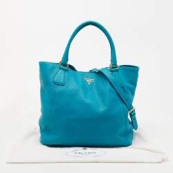 Prada Blue Leather Tote