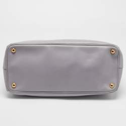 Pre Owned Prada Lilac Saffiano Lux Leather Large Double Zip Tote