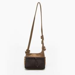 Prada Brown Suede Embellished Shoulder Bag