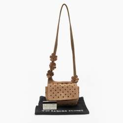 Prada Brown Suede Embellished Shoulder Bag
