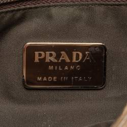 Prada Brown Suede Embellished Shoulder Bag