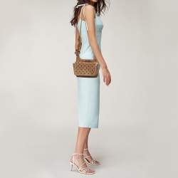 Prada Brown Suede Embellished Shoulder Bag