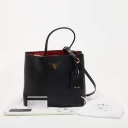Prada Black Saffiano Lux Leather Panier Top Handle Bag