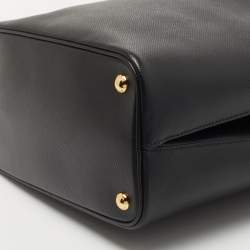 Prada Black Saffiano Lux Leather Panier Top Handle Bag