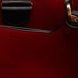 Prada Black Saffiano Lux Leather Panier Top Handle Bag