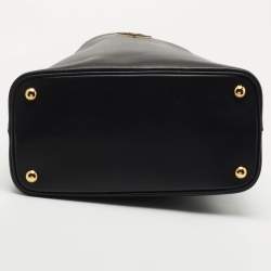 Prada Black Saffiano Lux Leather Panier Top Handle Bag