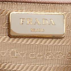 Pre Owned Prada Beige Saffiano Leather Medium Galleria Double Zip Tote