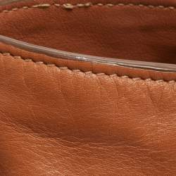 Pre Owned Prada Brown Calfskin Leather Nocciolo Top Handle Bag