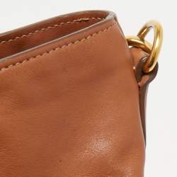 Pre Owned Prada Brown Calfskin Leather Nocciolo Top Handle Bag