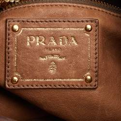 Pre Owned Prada Brown Python Leather Drawstring Bow Tote