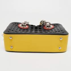 Pre Owned Prada Tri Color Perforated Leather City Fori Chain Bag