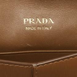 Prada Brown Move Leather Envelope Slim Wallet