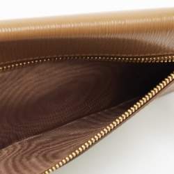 Prada Brown Move Leather Envelope Slim Wallet