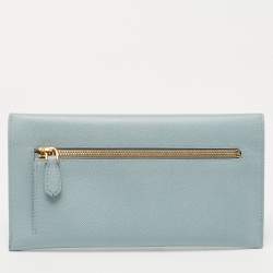 Pre Owned Prada Blue Saffiano Leather Envelope Wallet