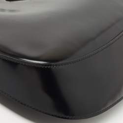 Pre Owned Prada Black Patent Leather Cleo Hobo