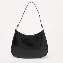 Pre Owned Prada Black Patent Leather Cleo Hobo