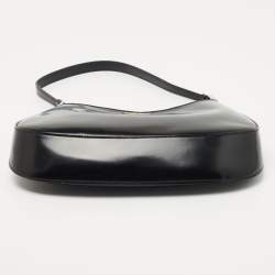 Pre Owned Prada Black Patent Leather Cleo Hobo