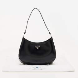 Pre Owned Prada Black Patent Leather Cleo Hobo