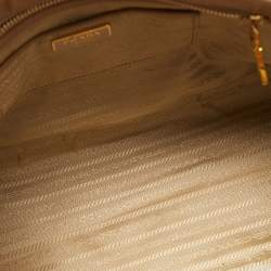 Pre Owned Prada Tan Saffiano Leather Medium Galleria Double Zip Tote