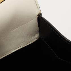 Pre Owned Prada Black/White Leather Turn Lock Satchel 