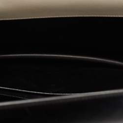 Pre Owned Prada Black/White Leather Turn Lock Satchel 