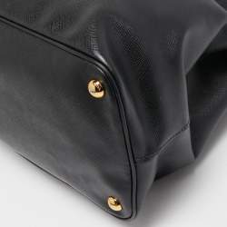 Pre Owned Prada Black Saffiano Lux Leather Medium Galleria Zip Tote