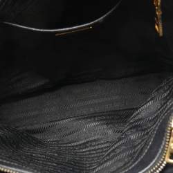 Pre Owned Prada Black Saffiano Lux Leather Medium Galleria Zip Tote