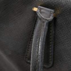 Pre Owned Prada Black Saffiano Lux Leather Medium Galleria Zip Tote