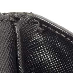 Pre Owned Prada Black Saffiano Lux Leather Medium Double Zip Tote