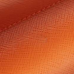 Pre Owned Prada Orange Saffiano Lux Leather Parabole Tote