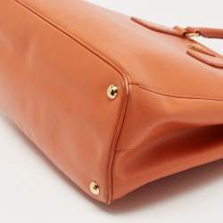 Pre Owned Prada Orange Saffiano Lux Leather Parabole Tote