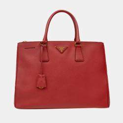 Large Prada Galleria Saffiano Leather Bag 1BA274, Red, One Size
