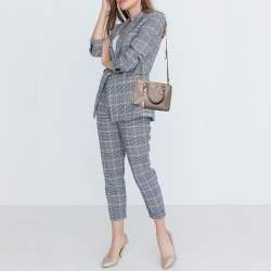 Pre Owned Prada Dark Beige Saffiano Lux Leather Mini Galleria Tote