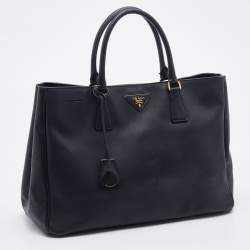 Pre Owned Prada Black Saffiano Leather Large Gardener's Tote