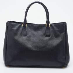 Pre Owned Prada Black Saffiano Leather Large Gardener's Tote